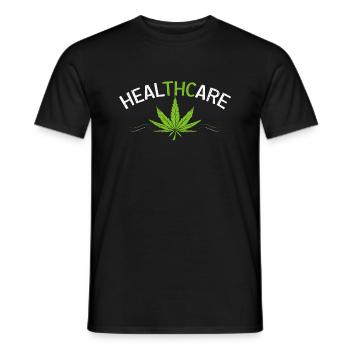 Soins de santé drôle THC Marijuana Weed Cannabis - T-shirt homme - noir - Devant - AI Model Male 178 light (178cm)