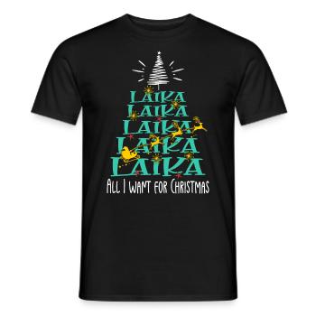 Laika Hund Weihnachten Hunderasse - Männer T-Shirt - Schwarz - Vorne - AI Model Male 178 light (178cm)
