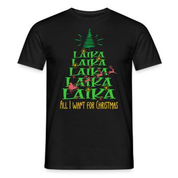 Laika Hund Weihnachten Hunderasse - Männer T-Shirt - Schwarz - Vorne - AI Model Male 178 light (178cm)