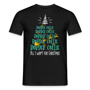 Border Collie Hund Weihnachten Hunderasse - Männer T-Shirt - Schwarz - Vorne - AI Model Male 178 light (178cm)