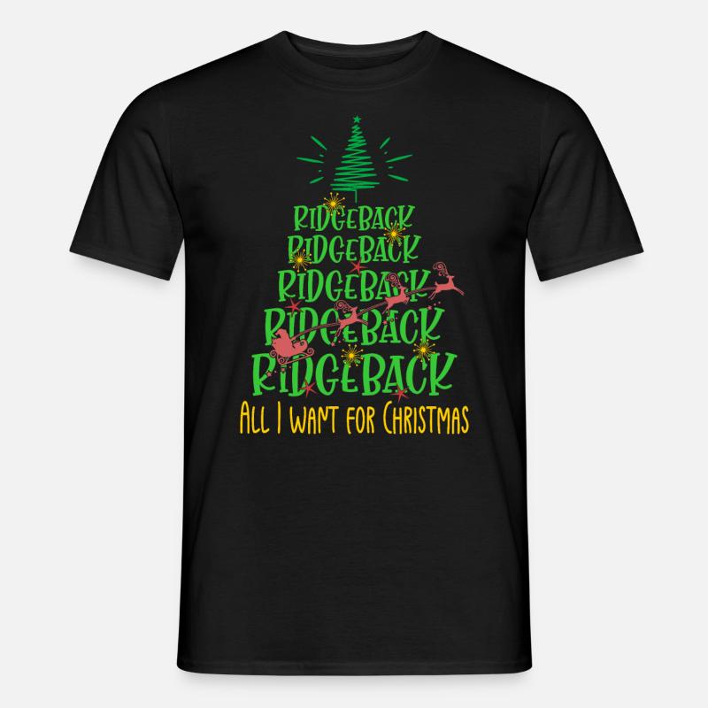 Ridgeback Hund Weihnachten Hunderasse - Männer T-Shirt - Schwarz