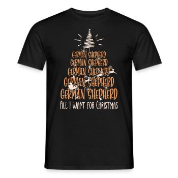 Deutscher Schäferhund Hund Weihnachten Hunderasse - Männer T-Shirt - Schwarz - Vorne - AI Model Male 178 light (178cm)