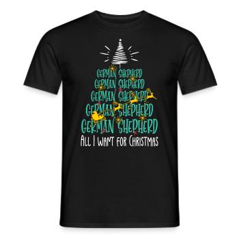 Deutscher Schäferhund Hund Weihnachten Hunderasse - Männer T-Shirt - Schwarz - Vorne - AI Model Male 178 light (178cm)