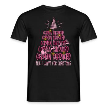 Deutscher Schäferhund Hund Weihnachten Hunderasse - Männer T-Shirt - Schwarz - Vorne - AI Model Male 178 light (178cm)