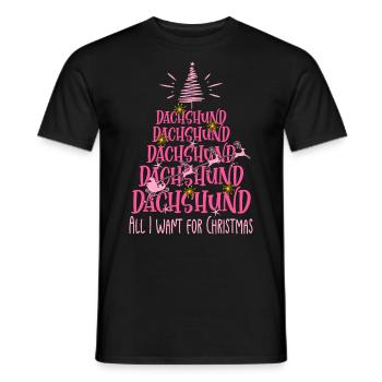Dackel Hund Weihnachten Hunderasse - Männer T-Shirt - Schwarz - Vorne - AI Model Male 178 light (178cm)