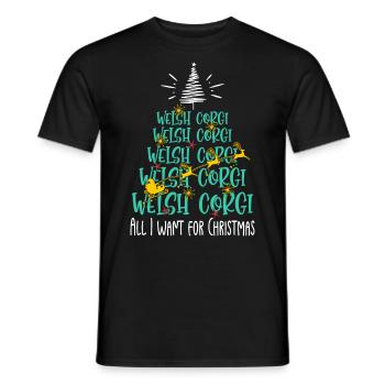 Welsh Corgi Hund Weihnachten Hunderasse - Männer T-Shirt - Schwarz - Vorne - AI Model Male 178 light (178cm)