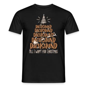 Dackel Hund Weihnachten Hunderasse - Männer T-Shirt - Schwarz - Vorne - AI Model Male 178 light (178cm)