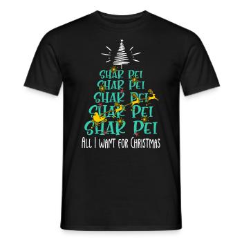 Shar Pei Hund Weihnachten Hunderasse - Männer T-Shirt - Schwarz - Vorne - AI Model Male 178 light (178cm)