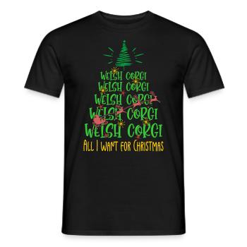 Welsh Corgi Hund Weihnachten Hunderasse - Männer T-Shirt - Schwarz - Vorne - AI Model Male 178 light (178cm)