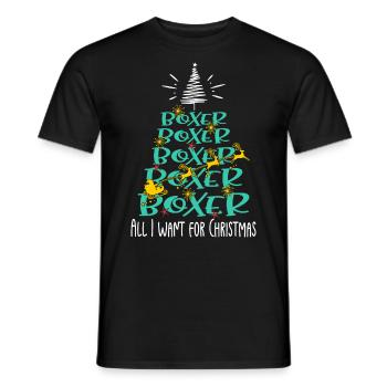 Boxer Hund Weihnachten Hunderasse - Männer T-Shirt - Schwarz - Vorne - AI Model Male 178 light (178cm)