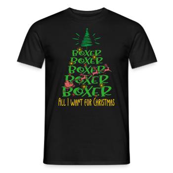 Boxer Hund Weihnachten Hunderasse - Männer T-Shirt - Schwarz - Vorne - AI Model Male 178 light (178cm)