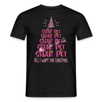 Shar Pei Hund Weihnachten Hunderasse - Männer T-Shirt - Schwarz - Vorne - AI Model Male 178 light (178cm)