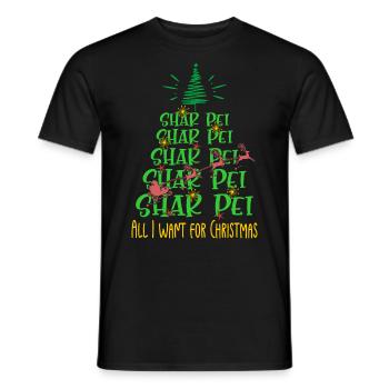 Shar Pei Hund Weihnachten Hunderasse - Männer T-Shirt - Schwarz - Vorne - AI Model Male 178 light (178cm)