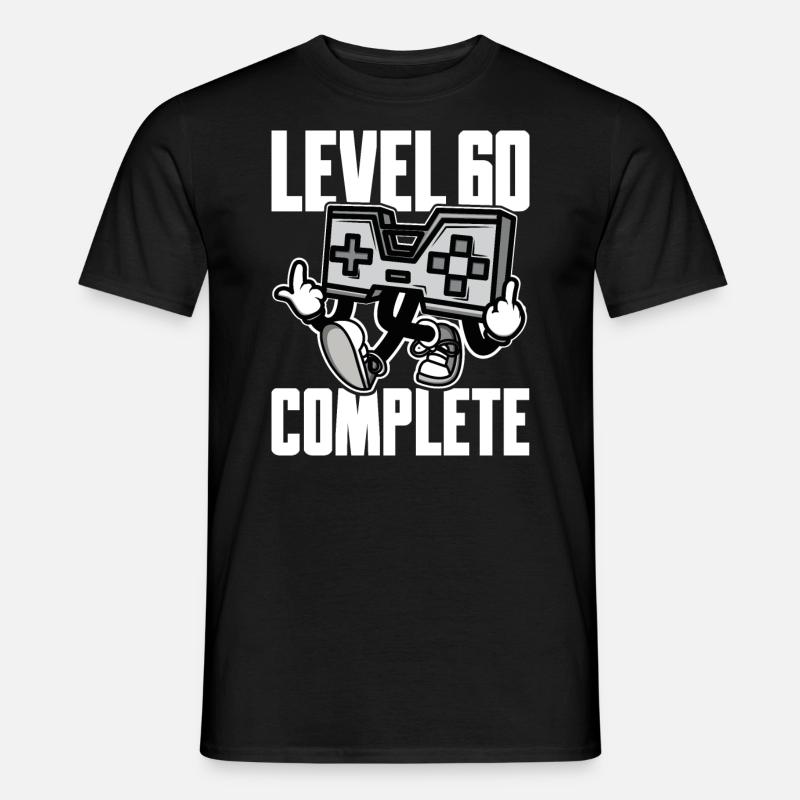 Level 60 Complete Geburtstagsgeschenk 60 Jahre - Männer T-Shirt - Schwarz