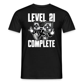 Level 21 Complete Geburtstagsgeschenk 21 Jahre - Männer T-Shirt - Schwarz - Vorne - AI Model Male 178 light (178cm)