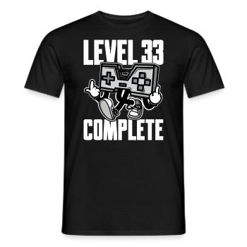Level 33 Complete Geburtstagsgeschenk 33 Jahre - Männer T-Shirt - Schwarz - Vorne - AI Model Male 178 light (178cm)