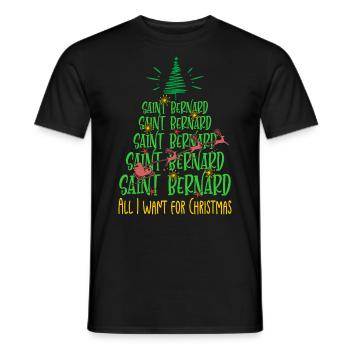 Bernhardiner Hund Weihnachten Hunderasse - Männer T-Shirt - Schwarz - Vorne - AI Model Male 178 light (178cm)