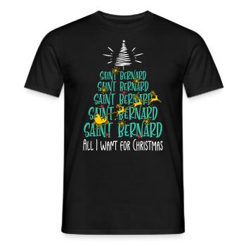 Bernhardiner Hund Weihnachten Hunderasse - Männer T-Shirt - Schwarz - Vorne - AI Model Male 178 light (178cm)