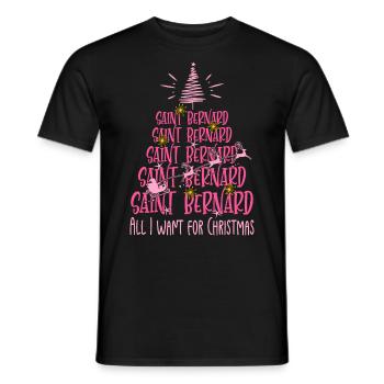Bernhardiner Hund Weihnachten Hunderasse - Männer T-Shirt - Schwarz - Vorne - AI Model Male 178 light (178cm)