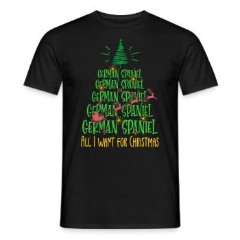 Deutscher Spaniel Hund Weihnachten Hunderasse - Männer T-Shirt - Schwarz - Vorne - AI Model Male 178 light (178cm)
