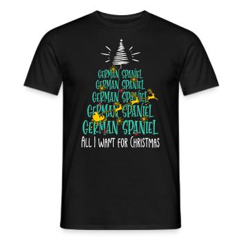 Deutscher Spaniel Hund Weihnachten Hunderasse - Männer T-Shirt - Schwarz - Vorne - AI Model Male 178 light (178cm)