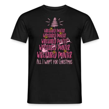Deutsch Drahthaar Hund Weihnachten Hunderasse - Männer T-Shirt - Schwarz - Vorne - AI Model Male 178 light (178cm)