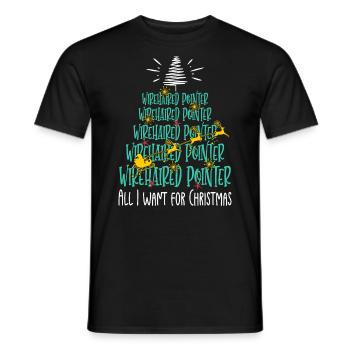 Deutsch Drahthaar Hund Weihnachten Hunderasse - Männer T-Shirt - Schwarz - Vorne - AI Model Male 178 light (178cm)