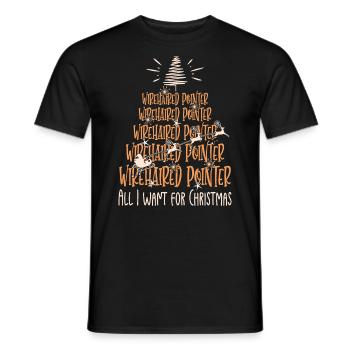 Deutsch Drahthaar Hund Weihnachten Hunderasse - Männer T-Shirt - Schwarz - Vorne - AI Model Male 178 light (178cm)