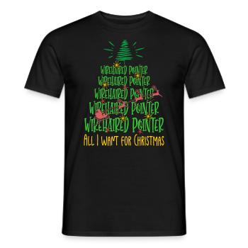 Deutsch Drahthaar Hund Weihnachten Hunderasse - Männer T-Shirt - Schwarz - Vorne - AI Model Male 178 light (178cm)