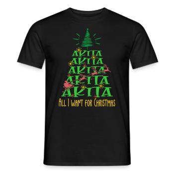 Akita Hund Weihnachten Hunderasse - Männer T-Shirt - Schwarz - Vorne - AI Model Male 178 light (178cm)