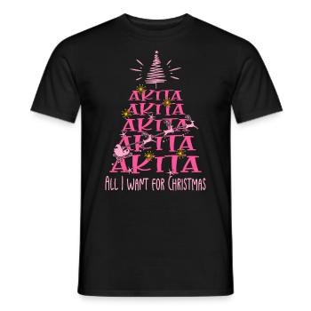 Akita Hund Weihnachten Hunderasse - Männer T-Shirt - Schwarz - Vorne - AI Model Male 178 light (178cm)