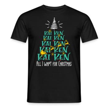 Kai Ken Hund Weihnachten Hunderasse - Männer T-Shirt - Schwarz - Vorne - AI Model Male 178 light (178cm)