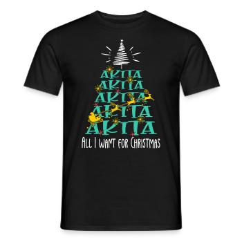 Akita Hund Weihnachten Hunderasse - Männer T-Shirt - Schwarz - Vorne - AI Model Male 178 light (178cm)