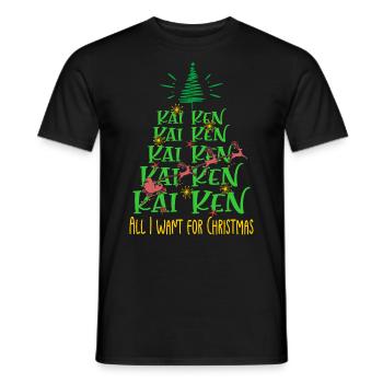 Kai Ken Hund Weihnachten Hunderasse - Männer T-Shirt - Schwarz - Vorne - AI Model Male 178 light (178cm)