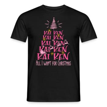 Kai Ken Hund Weihnachten Hunderasse - Männer T-Shirt - Schwarz - Vorne - AI Model Male 178 light (178cm)