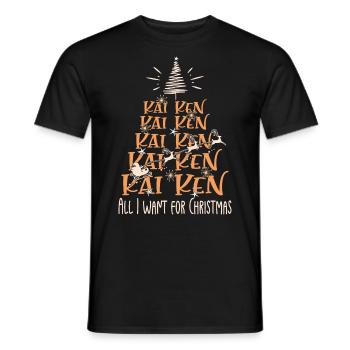Kai Ken Hund Weihnachten Hunderasse - Männer T-Shirt - Schwarz - Vorne - AI Model Male 178 light (178cm)