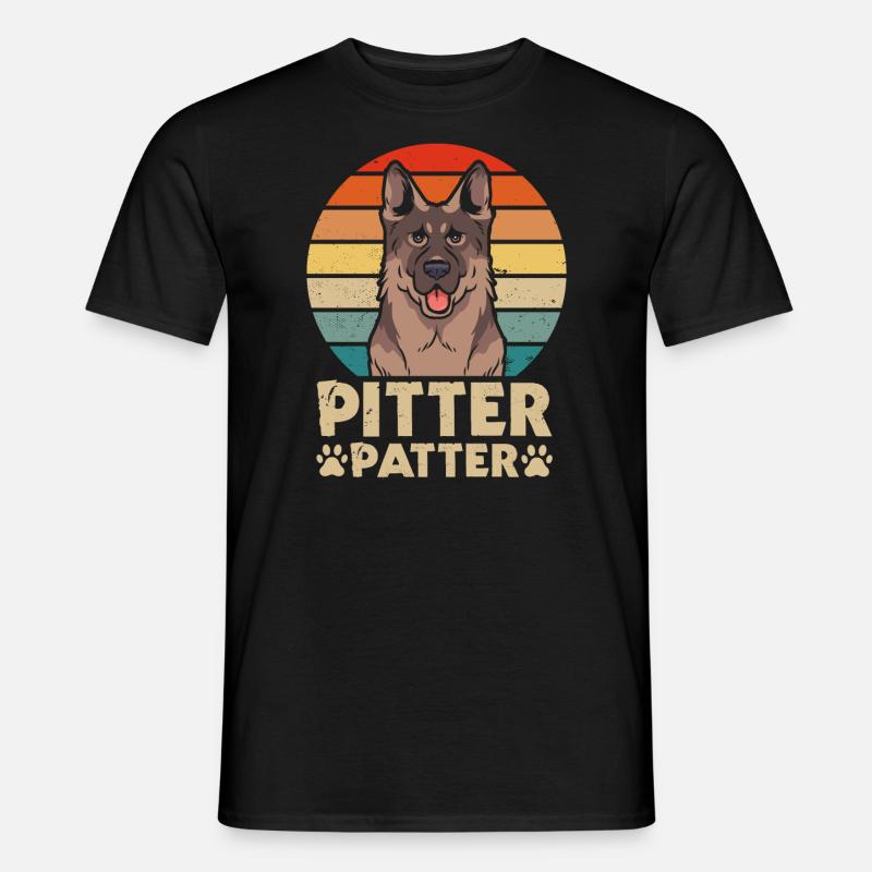 Pitter Muster Deutscher Schäferhund Hundebesitzer - Männer T-Shirt - Schwarz