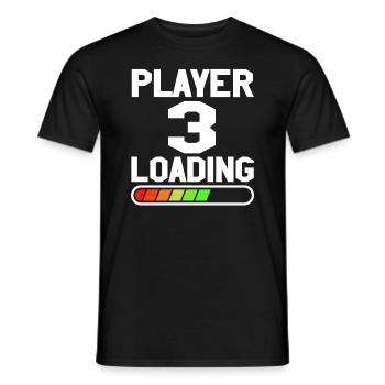 Spieler 3 Laden Neuer Gaming -Vater Baby - Männer T-Shirt - Schwarz - Vorne - AI Model Male 178 light (178cm)