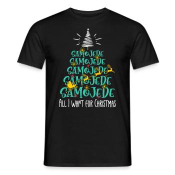 Samojede Hund Weihnachten Hunderasse - Männer T-Shirt - Schwarz - Vorne - AI Model Male 178 light (178cm)