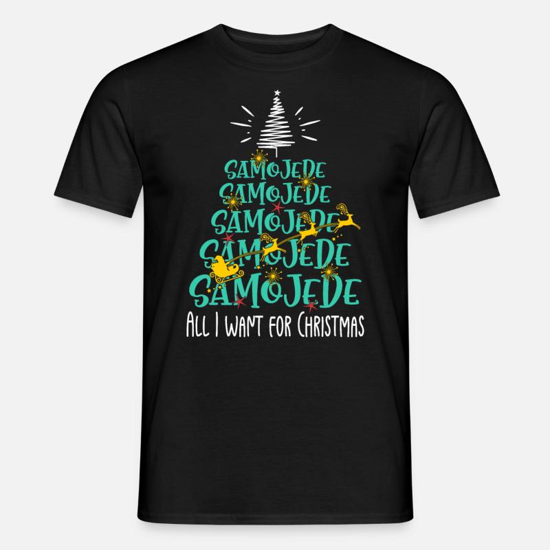 Samojede Hund Weihnachten Hunderasse - Männer T-Shirt - Schwarz