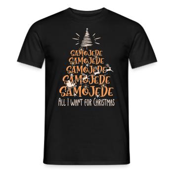 Samojede Hund Weihnachten Hunderasse - Männer T-Shirt - Schwarz - Vorne - AI Model Male 178 light (178cm)