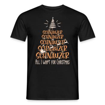Schnauzer Hund Weihnachten Hunderasse - Männer T-Shirt - Schwarz - Vorne - AI Model Male 178 light (178cm)