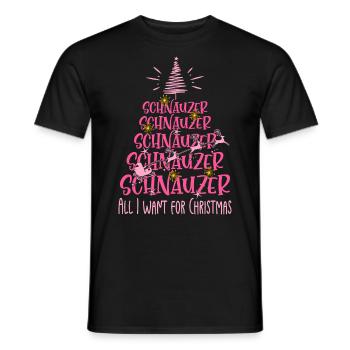 Schnauzer Hund Weihnachten Hunderasse - Männer T-Shirt - Schwarz - Vorne - AI Model Male 178 light (178cm)