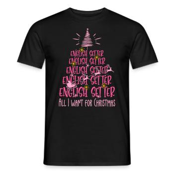 Englisch Setter Hund Weihnachten Hunderasse - Männer T-Shirt - Schwarz - Vorne - AI Model Male 178 light (178cm)