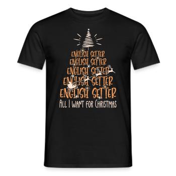 Englisch Setter Hund Weihnachten Hunderasse - Männer T-Shirt - Schwarz - Vorne - AI Model Male 178 light (178cm)