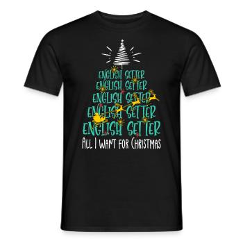 Englisch Setter Hund Weihnachten Hunderasse - Männer T-Shirt - Schwarz - Vorne - AI Model Male 178 light (178cm)