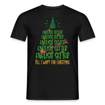 Englisch Setter Hund Weihnachten Hunderasse - Männer T-Shirt - Schwarz - Vorne - AI Model Male 178 light (178cm)