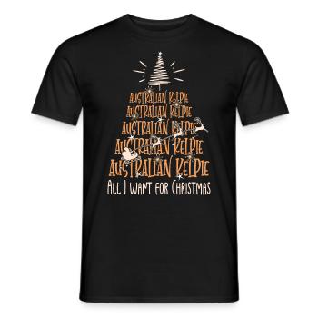 Australischer Kelpie Hund Weihnachten Hunderasse - Männer T-Shirt - Schwarz - Vorne - AI Model Male 178 light (178cm)