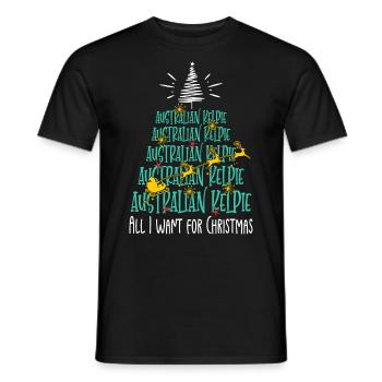 Australischer Kelpie Hund Weihnachten Hunderasse - Männer T-Shirt - Schwarz - Vorne - AI Model Male 178 light (178cm)