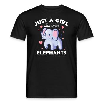 Juste une fille qui aime les éléphants - T-shirt homme - noir - Devant - AI Model Male 178 light (178cm)